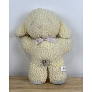 Vintage Eden Sheep Lamb Plush Musical Wind Up Mary Had a Little Lamb Blue Bow